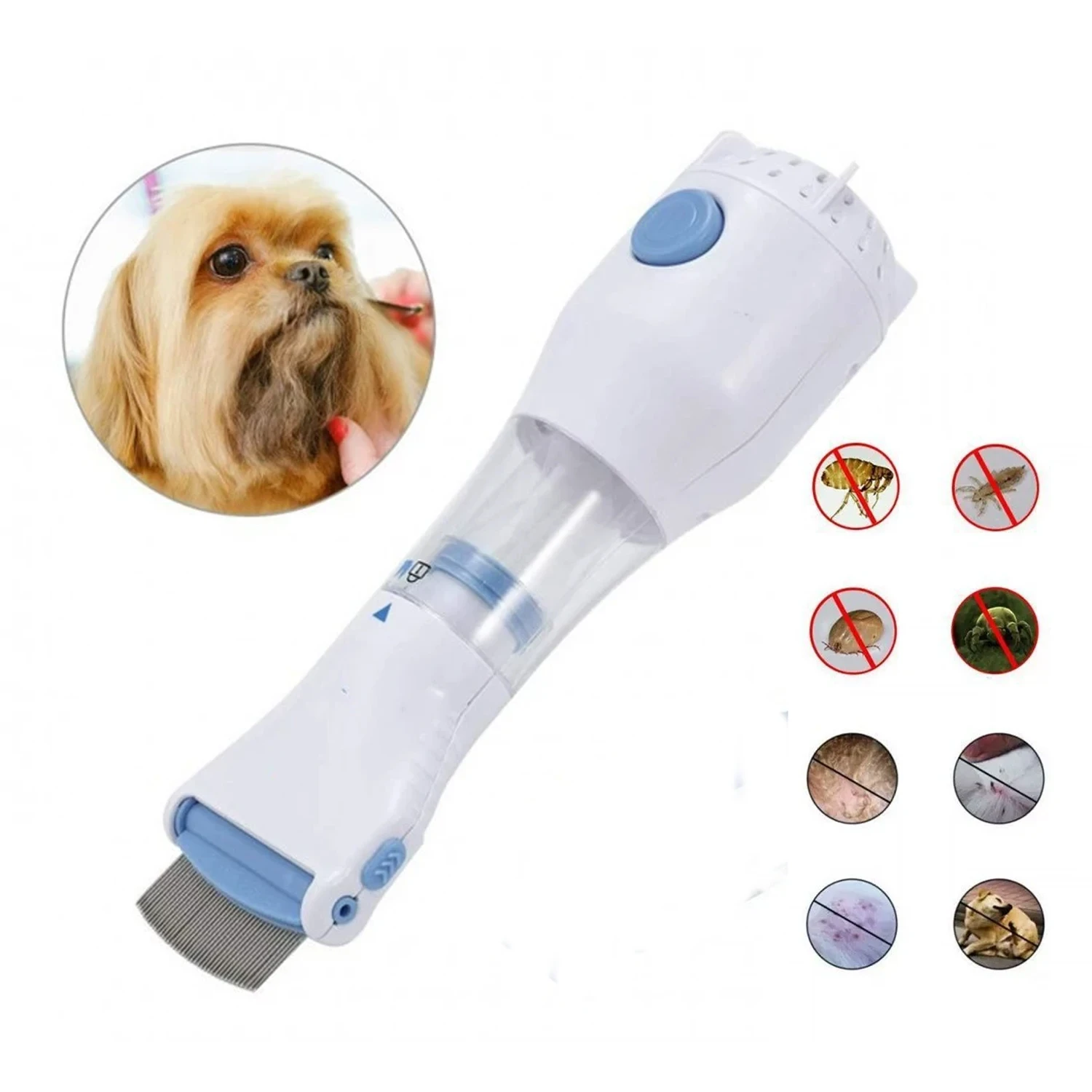 Peigne Anti-Poux Électrique – Aspire et Élimine Facilement les Poux et Lentes – Avec 4 Filtres & Brosse de Nettoyage