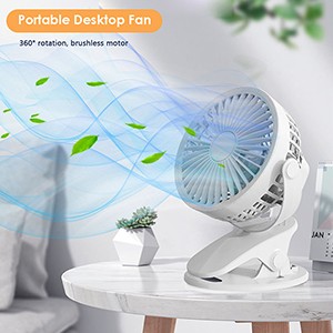 Mini ventilateur de voyage portable, pince de rotation à 3 vitesses, ventilateur'air de bureau