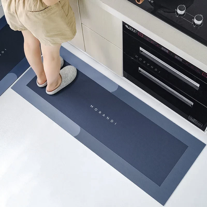 Tapis en diatomite pour sol de cuisine en tissu suédé,  antidérapant, pour salle de bains, chambre à coucher, absorption rapide de l'eau, polymères de bain