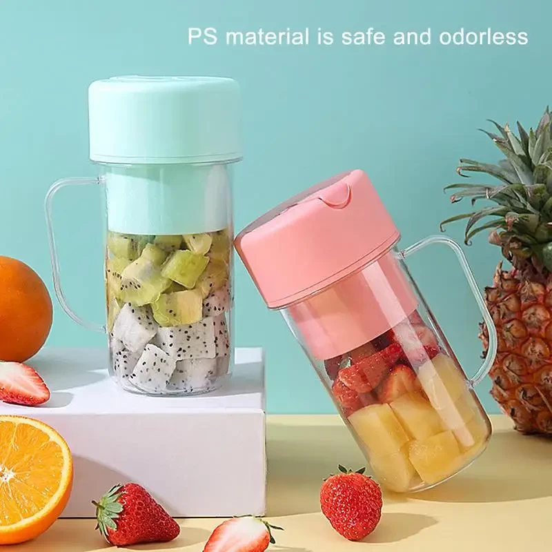 Mixeur de jus, 400 ml Mini presse-agrumes personnel portable, echargeable avec 8 lames pour la cuisine, le gymnase et les voyages, mélangeur personnel pour milk-shakes