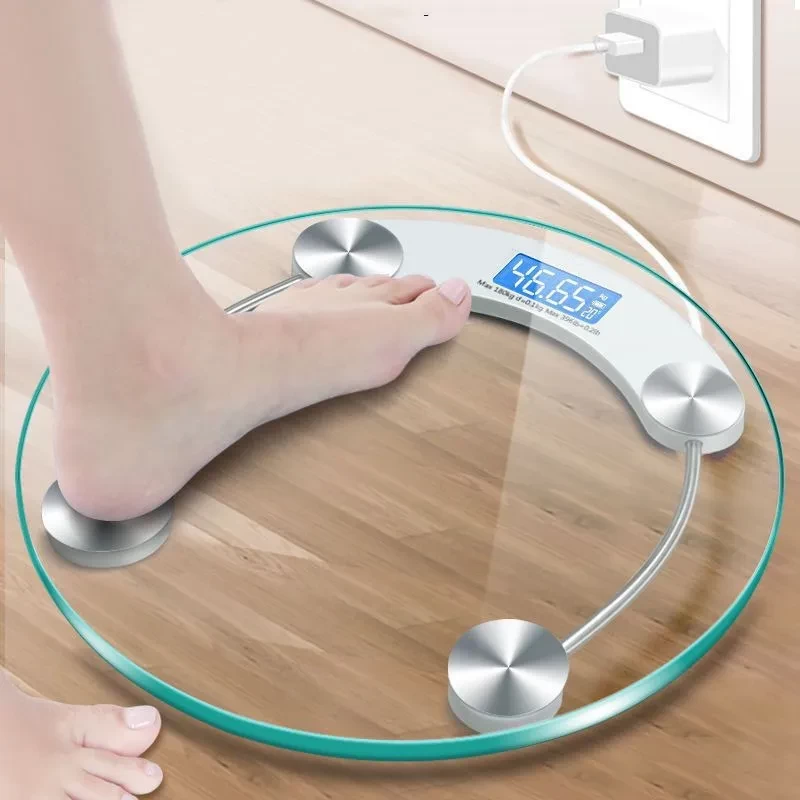Balance de poids électronique pour la famille, charge précise, Transparente, au Sol, LCD Intelligent, corps humain 180 kg