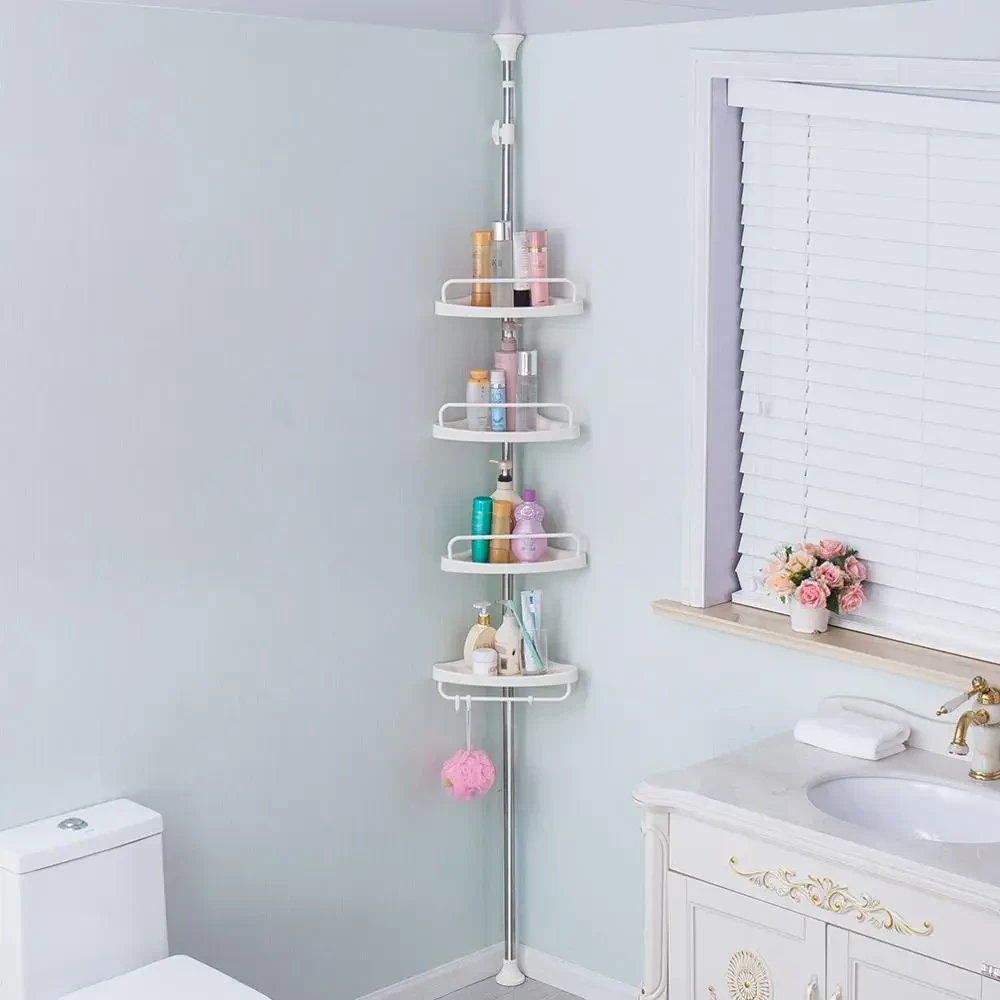 Étagère de Salle de Bain à 4 Niveaux,Étagère multi-angle,Coin salle de bain